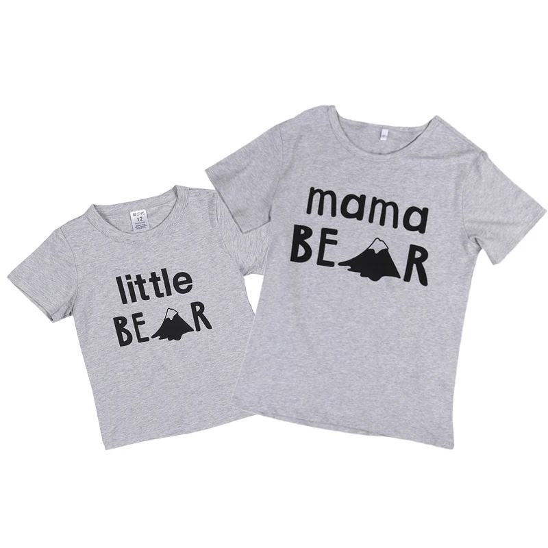 Emmababy модные Повседневные одинаковые комплекты для семьи футболка мама для маленьких Изделие из хлопка с короткими рукавами Костюмы