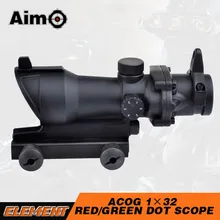 AIM-O ACOG 1x32 красный зеленый точка зрения Chasse прицел без маркировки с 20 мм Рельсом для страйкбола игры прицел AO 5015