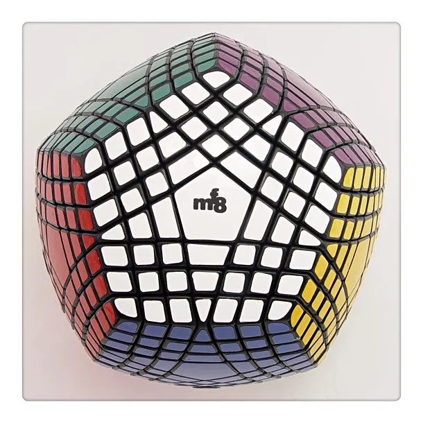 MF8 Teraminx волшебный куб головоломка черный(наклеенный) 7*7 Додекаэдр черный куб магический развивающие игрушки Подарок Идея игры - Цвет: black