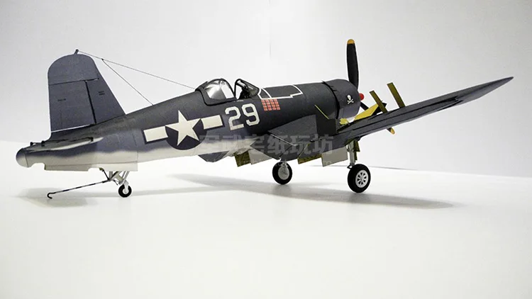 Американский F4U-1A пиратский носитель Бумажная модель в 1:33 авиационная модель армейский особняк DIY