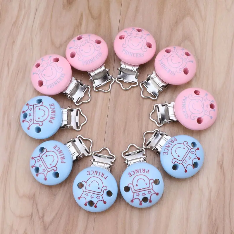 OOTDTY 5pcs Baby Pacifier Clips Mixed Pattern Holders Cute Infant