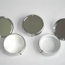 3 шт. аптечка DIY круглый медный горячий металлический контейнер для таблеток DIY контейнер для хранения медикаментов серебро-1 отсек