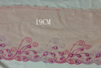 

FREE SHIPPING luxurios 19cm soft net base dyed yard polyester embroidery lace trim,XERY1016B