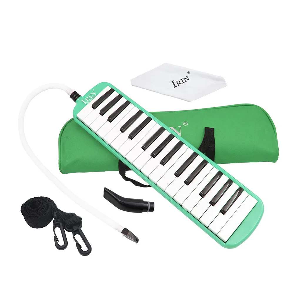 Прочный 32 клавиши фортепиано мелодика с сумкой для переноски музыкальный инструмент для любителей музыки начинающих подарок изысканное мастерство - Цвет: Зеленый