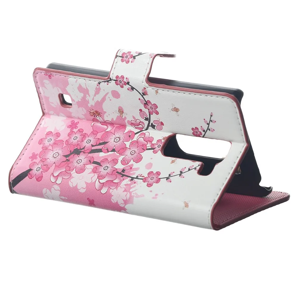 2015 Luxury Pink Plum Wallet Leather With Card Slots Flip Cover Case For LG magna C90 G4C G4 Mini G4mini H525N Phone Bags Cases |