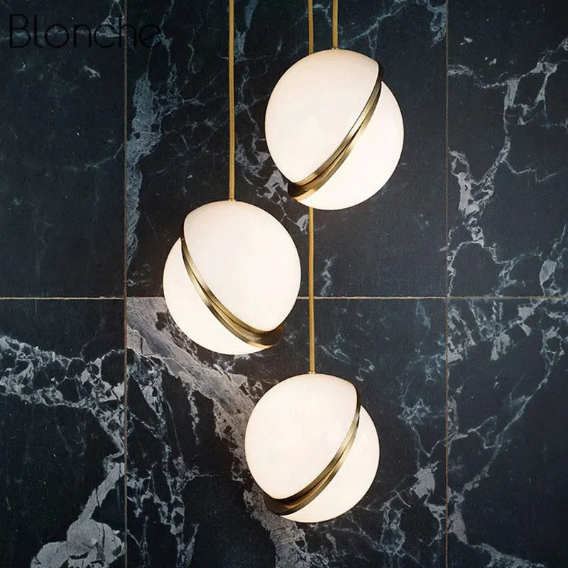 

Modern Nordic Round Ball Pendant Lights Led Moon Suspension Hanging Lamp for Living Room Dining Room Droplight Loft Home Decor
