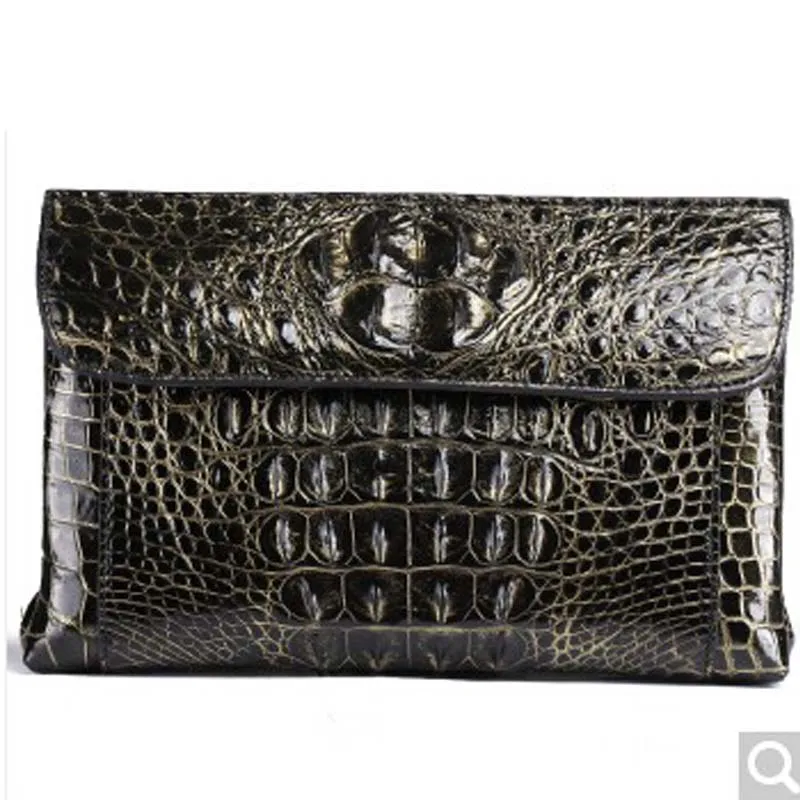 

fasiqi crocodile man clutch bag large capacity business bag leather wallet hand-grab bag envelope for men's handbag factory