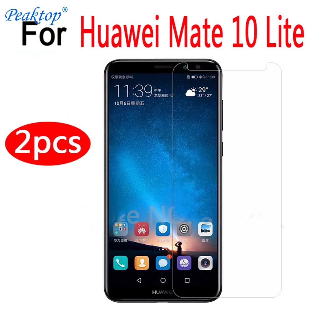 Закаленное стекло для Huawei Mate 10 Lite 2 шт. защитная пленка на экран с защитой от