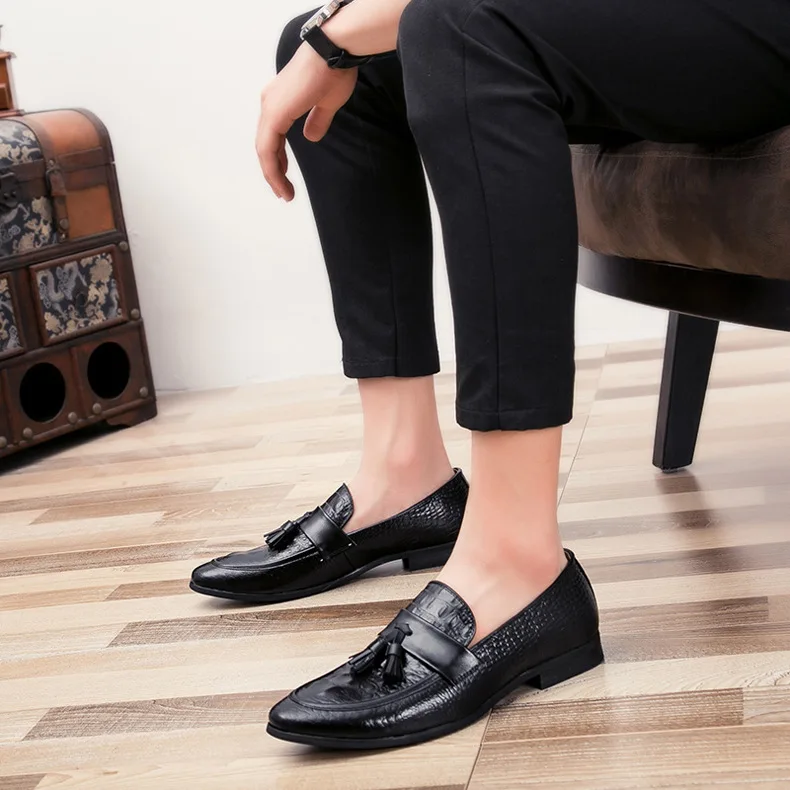 Мужская обувь с кисточками; кожаная итальянская официальная обувь; рыба змея; модельная обувь для офиса; Роскошные брендовые модные элегантные туфли-оксфорды для мужчин