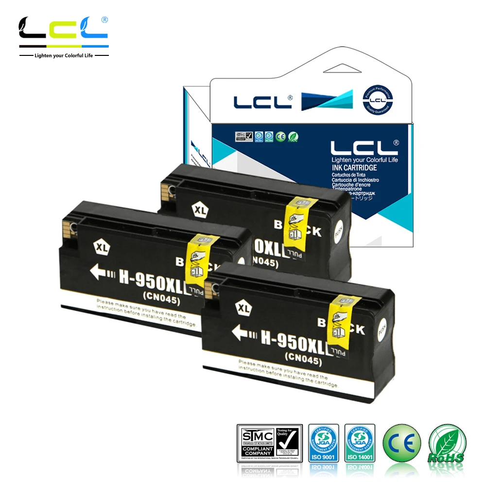 LCL 950XL 950 XL (3 Pack Black) Ink Cartridge Compatible for HP Officejet Pro 251dw/276dw/8100