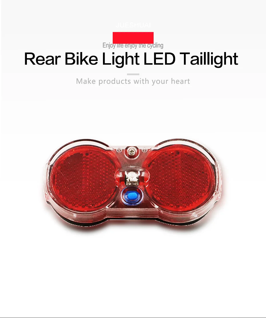 

JS Red LED Rear Bike Light Strong penetrat Battery Bike taillights Safety Warning Lamp Lighting luz bicicleta