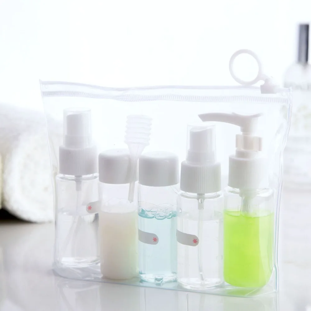 7Pcs Portable Soap Dispenser Pump Set Travel Packing Spray Bottle Container for Cosmetic Cream Lotion Pot Jar Shampoo Dispenser 7Pcs Portable Soap Dispenser Pump Set Travel Packing Spray Bottle Container for Cosmetic Cream Lotion Pot Jar Shampoo Dispenser