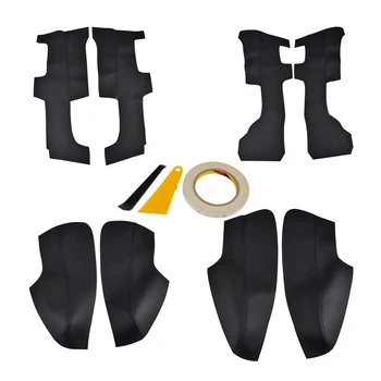 

H2CNC Car Surface Shell Cover Fits Interior Door Panel & Aramrest Handle For Honda CR-V CRV 2017-2018 Microfiber Leather