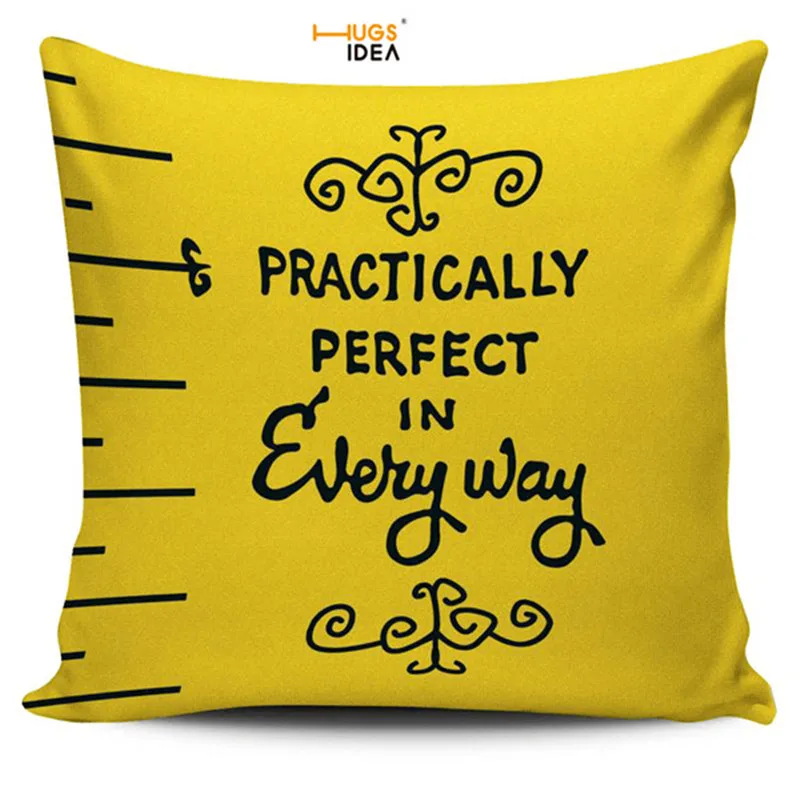 

HUGSIDEA Mary Poppins Measuring Tape Throw Cushion Cover Square Cozy Pillow Cover Decoration Home Sofa Seat Pillows Pillowcase