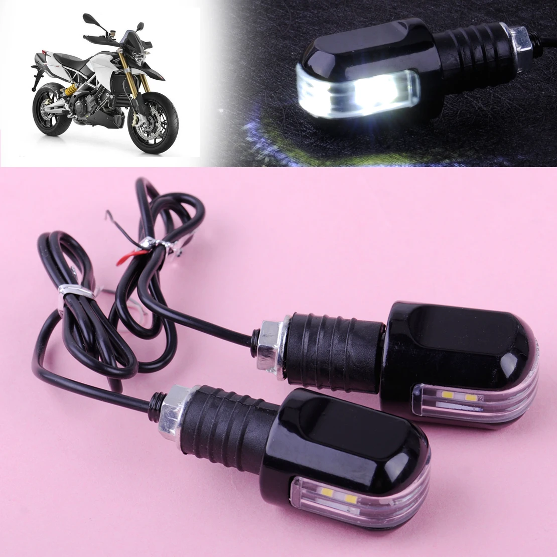

DWCX 1 Pair Motorcycle Turn Signal LED Light Indicators Blinker Amber Handle Bar End Handlebar