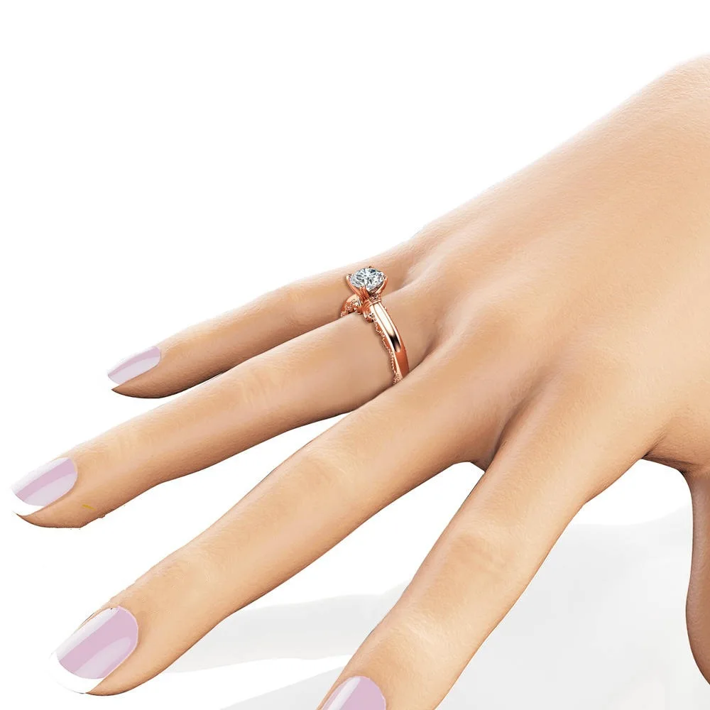 Koop 14K Rose Gold Sieraden 1 karaat Diamanten Ring voor Vrouwen Bague Edelsteen Anillos CT Engegement Bizuteria 14k Gold ring topaz sieraden