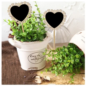 

10 Pieces Heart Mini Blackboard Chalkboard Message Wedding Party Table Decoration Stand