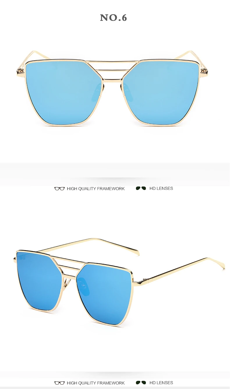 Luxury Square Women Sunglasses Brand Designer Fashion Classic Metal Female Sun Glasses Men Coated Mirror UV400 Oculos De Sol purple sunglasses