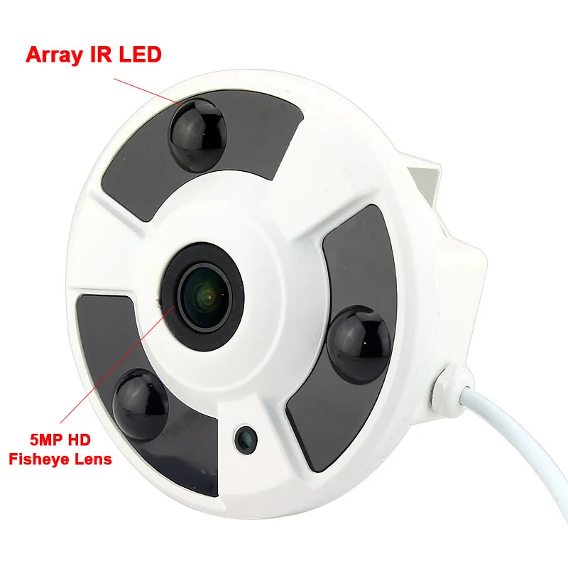 

Wide Panoramic View Fisheye 1.7mm Fish eye lens 1.3MP Onvif Starlight IP Camera