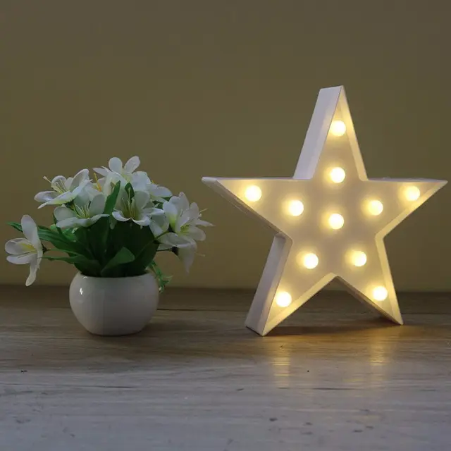 Dec Letter Night Light Star Shape Led Plastic Battery Novelty Dec Letter Night Light Star Shape Led Plastic Battery Novelty Creative Alphabet Molding Lamp Box Letters