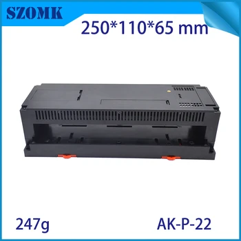 

4 pcs, 250*110*65mm din rail plastic electronics project box szomk PLC instrument housing plastic casing for pcb design