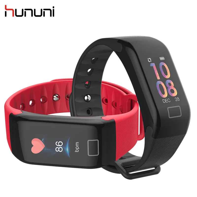 HUNUNI F1plus Smart Bracelet Wristband 0.66 inch Color Screen Blood Pressure Sports Fitness Band Heart Rate Monitor Call Remider |