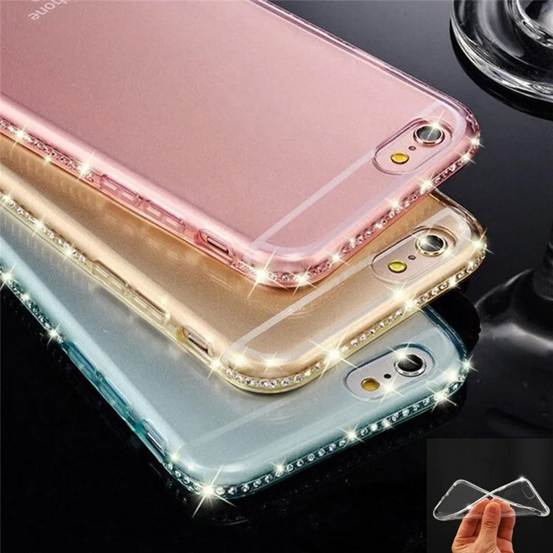 

For iPhone xs max xr x 7 8 6 6s plus 10 Case Diamond Bling Soft TPU Transparent Phone Cover Funda for Apple iPhone Capinha Coque