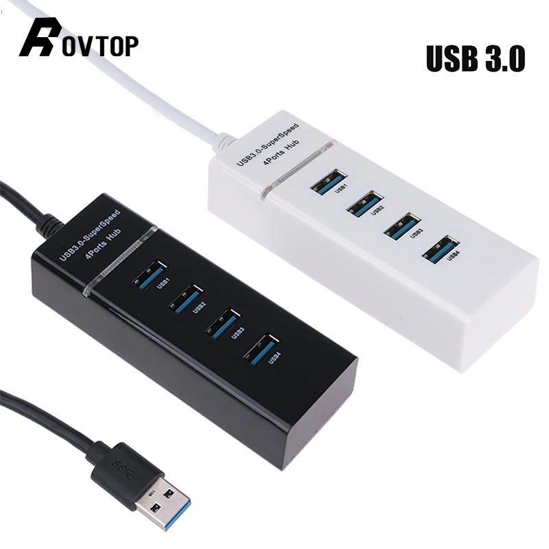 

4 Ports Micro USB Hub Splitter High Speed 480Mbps USB 3.0 Hub For Tablet Laptop Computer Notebook