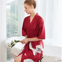 Модная женская летняя мини-халат, китайский женский шелковый халат из искусственного шелка, банное платье, короткая ночная рубашка юката, пижамы, Mujer, один размер