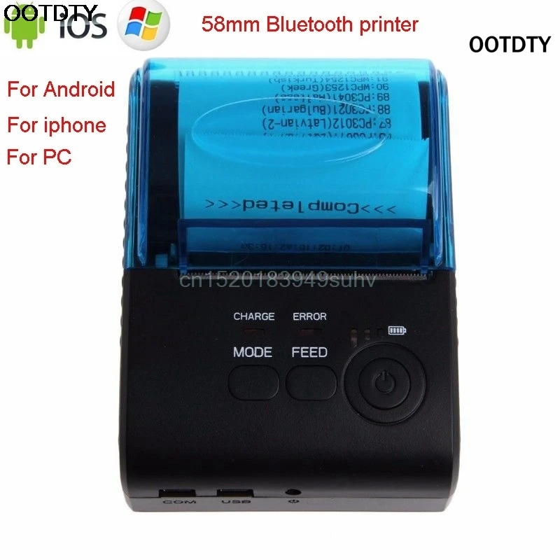 

OOTDTY ZJ - 5805 Bluetooth 4.0 Android 4.0 POS Receipt Portable Thermal Printer Bill Machine For Supermarket EU/US/UK Plug