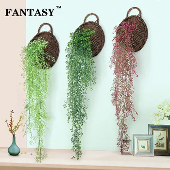 

5Fork Artificial Vine Plastic Long Strip Wall Hanging Plants Fake Rattan Outdoor Ivy False Tree Branch For Garden Shop Decor