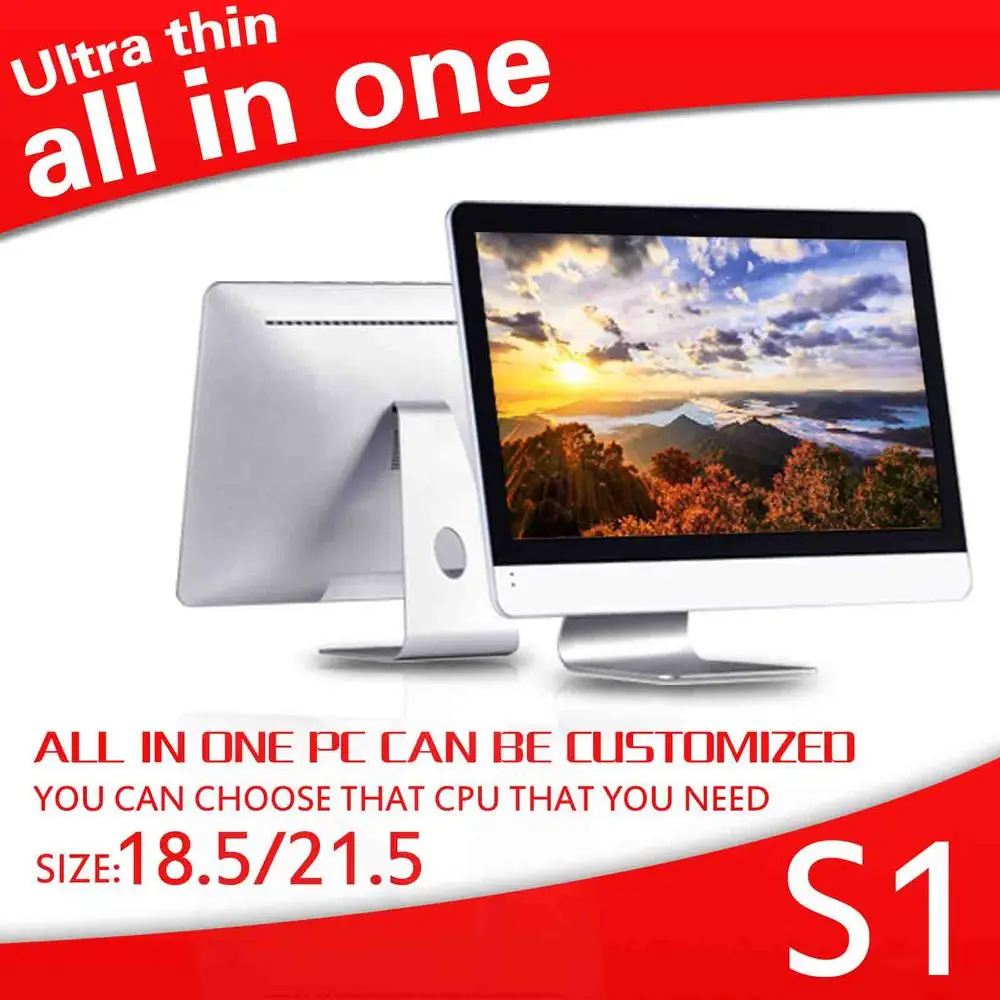 Lowest Price all in one pc mini computer ABS material all in one pc 4g ram 500g hdd 18.5 inch thin client support HD Video Computer HDMI+VGA