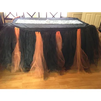 

DIY tulle Table skirt Hallowmas table Decor 100*50cm Decorations for Boy Girl Party Set Birthday Party Supplies home table tulle