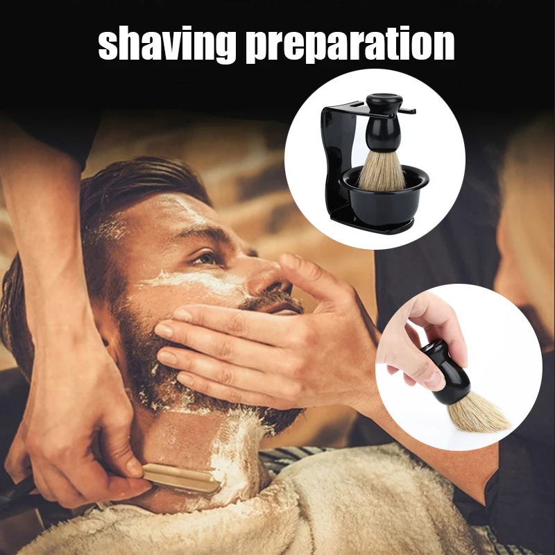 3 шт./компл. мужской инструмент для бритья мыльница+ щетка для бритья+ кронштейн держатель щетка для усов борода уход за лицом щетина для ухода за бородой