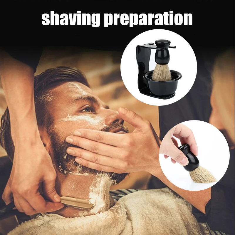 

3PCS/Set Men Shaving Tool Soap Bowl + Shaving Brush+ Bracket Holder Mustache Brush Beard Face Care Hair Bristle Beard Clean