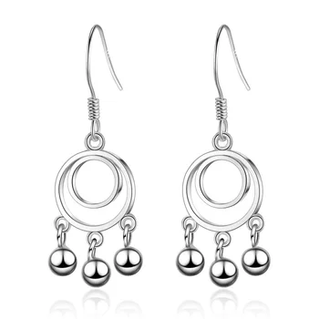 

925 Sterling Silver Cricle Drop Earrings For Women Wedding Gift sterling-silver-jewelry Female pendientes mujer moda eh887