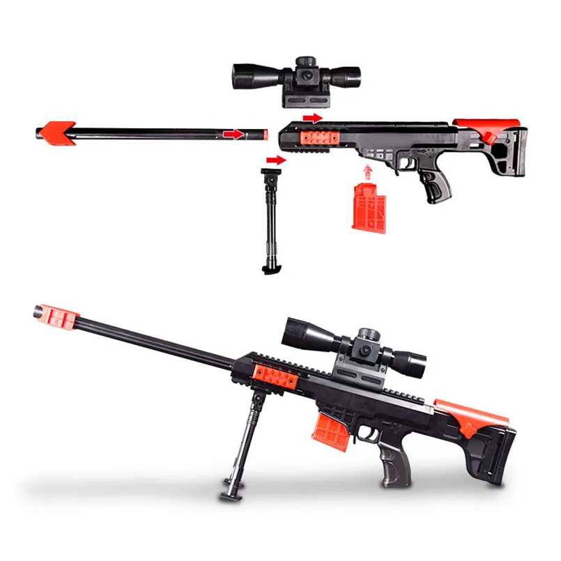 Online Blaster Soft Bullet Gun Sniper Rifle Airsoft Toy For Boys Children Outdoor Sports CS Games Plastic Air Paintball Guns Model Toys