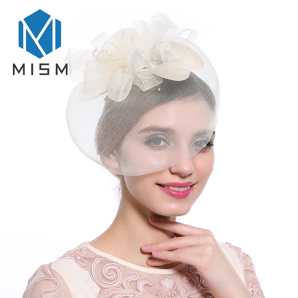 

M MISM 11 Colors Hair Accessories For Women Chic Fascinator Elegant Headwear Fancy Feather Flowers Decorations Party Hairclips