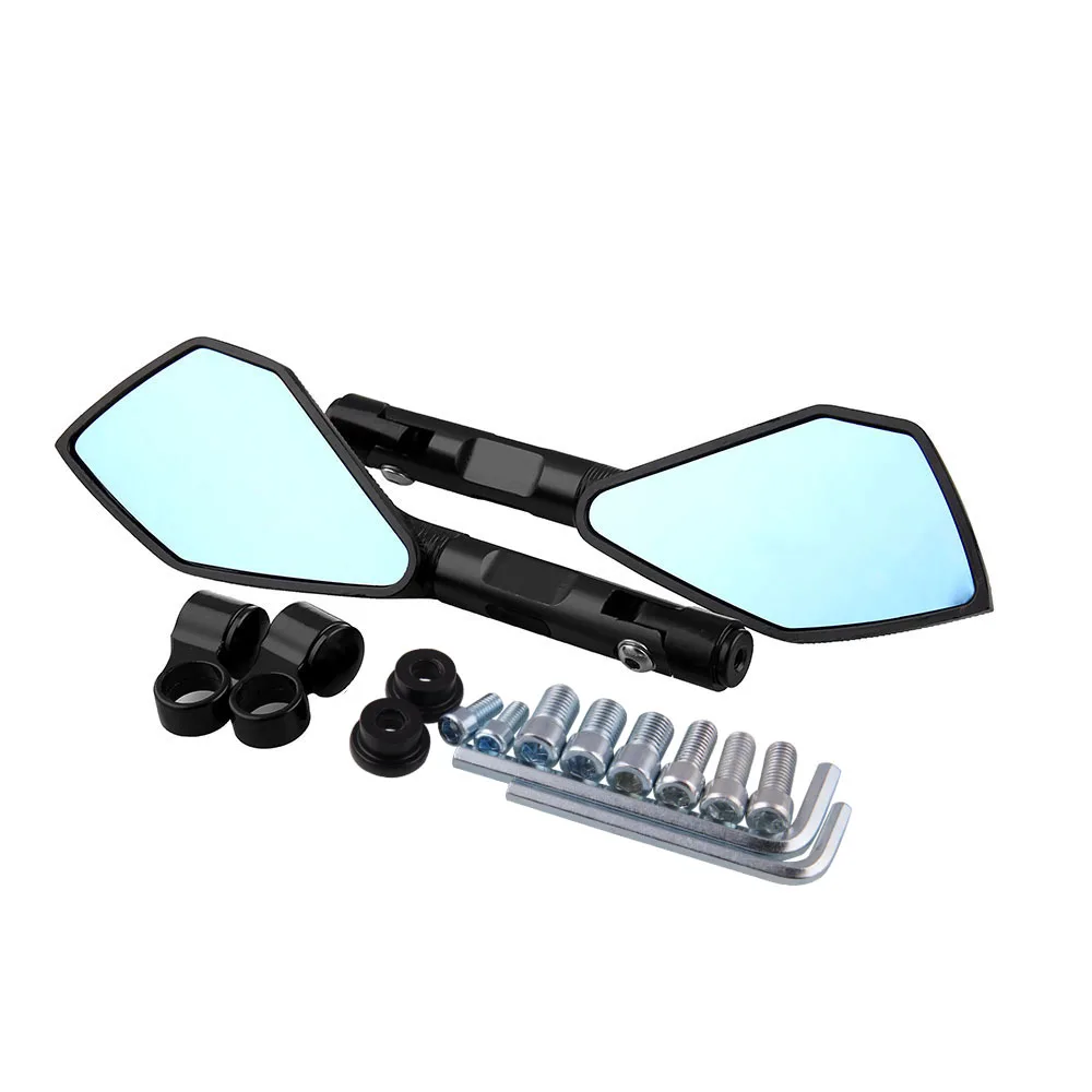

360 Degree Swivel Accessories Motorcycle Rearview Mirrors Motorcycle Rear View Mirror Triangular Aluminum Alloy Mirror