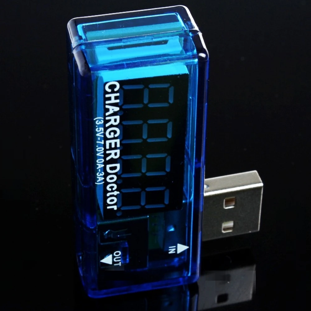 Зарядное устройство USB светодиодный дисплей Doctor In line измеритель напряжения и