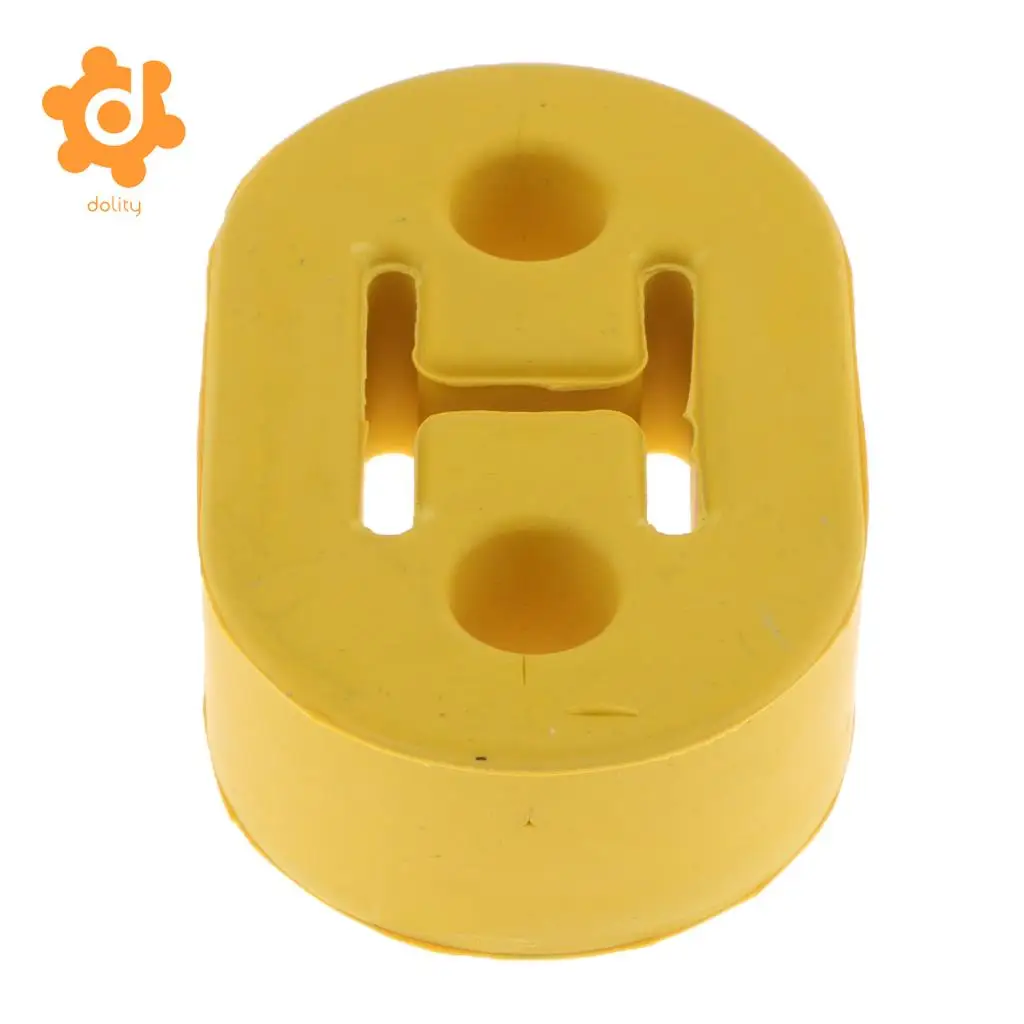 Car Muffler Exhaust Insulator Tail Pipe Mount Brackets Hanger Bushing 2 Holes, YELLOW Rubber 10.5mm (0.41'') Hole, Pack of 1