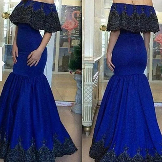 evening gown for broad shoulders