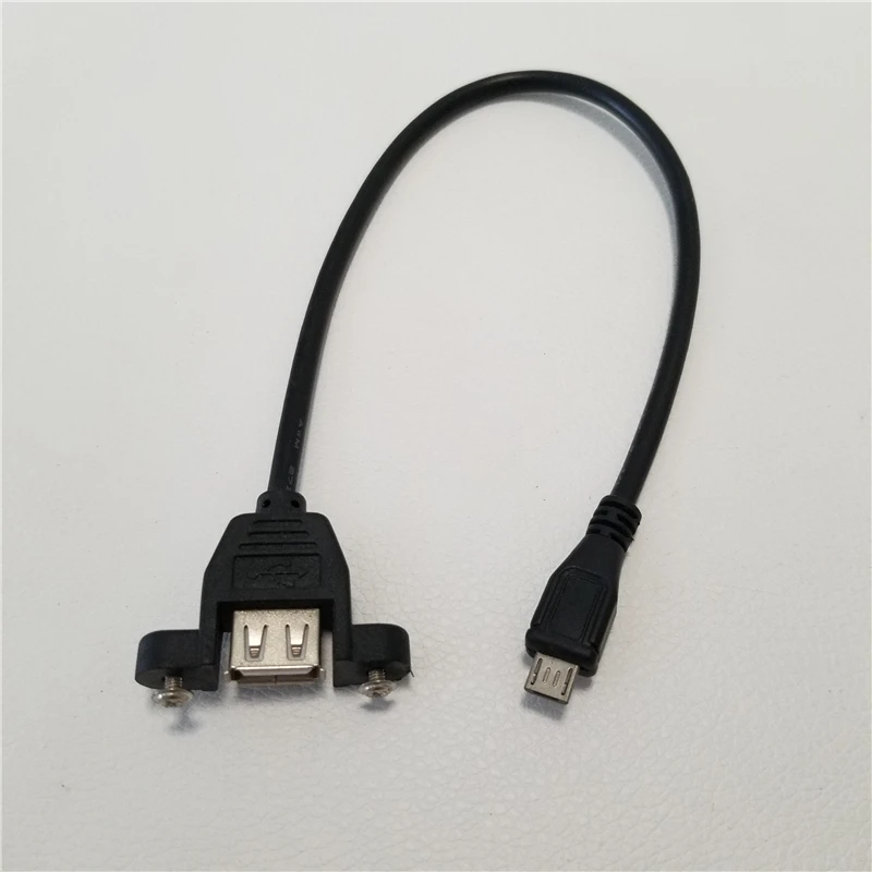 

5Pin Micro B to USB A Male to Female Adapter Converter Screw Lock Panel Mount Data Sync Power Charge Cable Cord 30cm