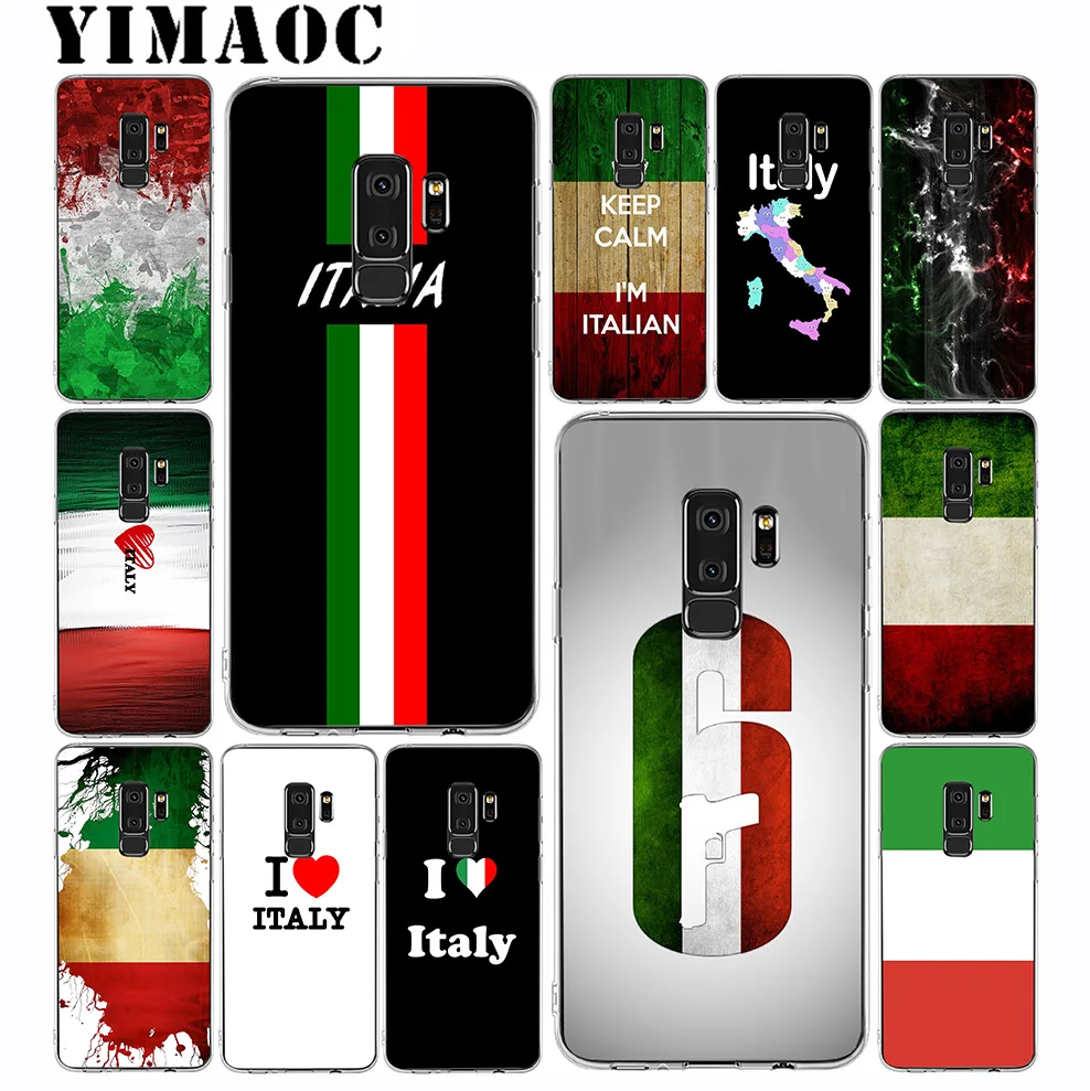 

YIMAOC Italy flag Art Soft Silicone Case for Samsung Galaxy S10 S10E S9 S8 Plus S7 S6 Edge & Note 9 8 Soft Cover
