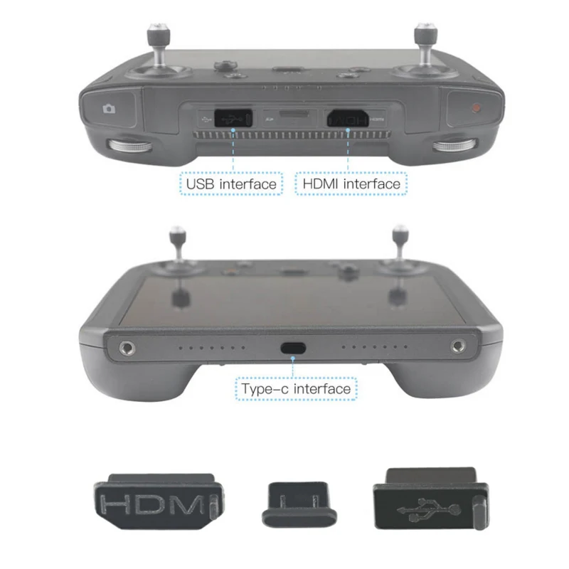 3 шт./компл. силиконовые Пылезащитная заглушка для разъема для DJI Mavic 2 интеллектуального контроллера HDMI/USB/Тип-C Интерфейс пылезащитного колпачка DJI Mavic Pro Аксессуары