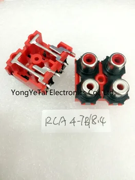 

YYT 4 hole four-hole Cinch audio input socket AV Block RCA 4-7B 8.4 Jack AV Audio input socket