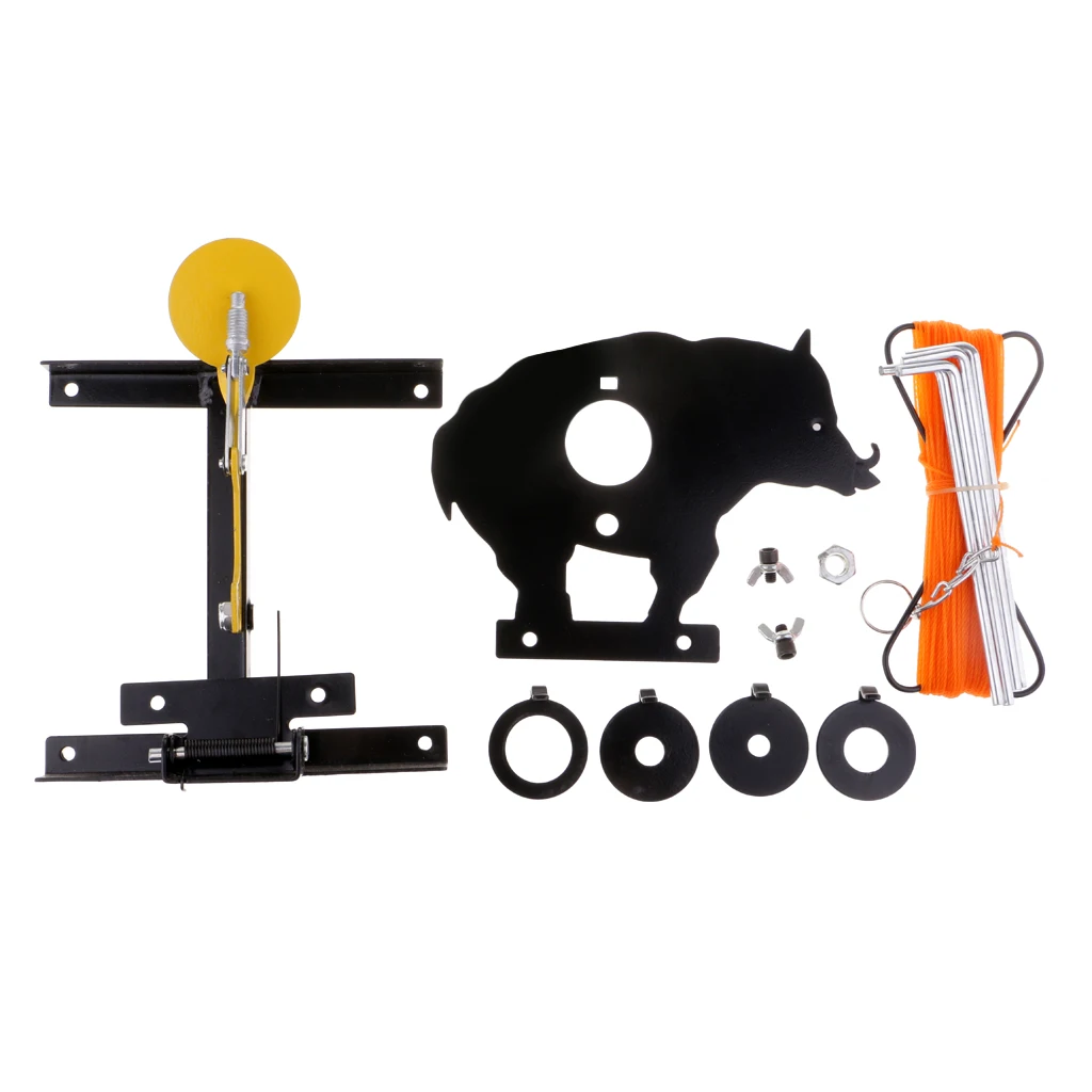 Heavy Duty Steel Resetting Field Target Shooting Paintball Accessories with 4 Size Kill Zone Inserts Ring
