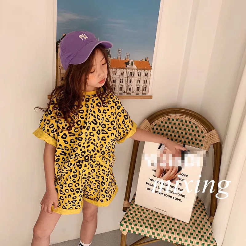 

Summer Girls Set 2019 Korean Cute Girls Spot Short Sleeve Shorts Set Summer Casual Girls Set