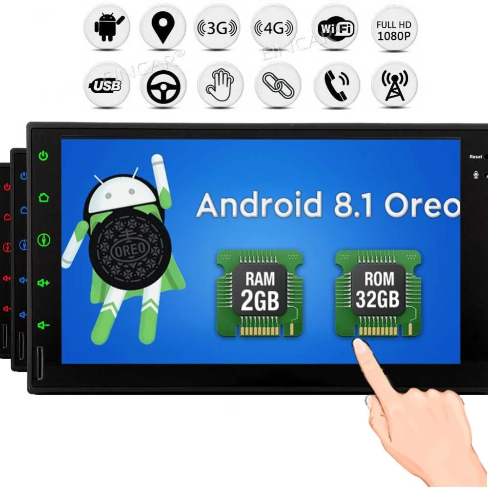 in Dash Car Stereo (No DVD) Radio Video Player Cam-in Wifi GPS Sat Navigation Mirror Link Autoradio Bluetooth HD Capacitive gps |