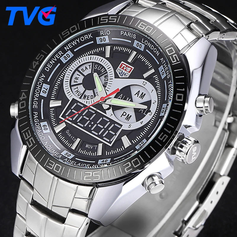 Prix pour Tvg mode sport montre homme quartz montres hommes étanche militaire montres led numérique horloge mâle montre-bracelet relogio masculino Prix pour Tvg mode sport montre homme quartz montres hommes étanche militaire montres led numérique horloge mâle montre-bracelet relogio masculino
